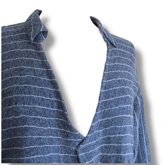 Akemi + Kin Womens Strada Tunic Top Sz Large Blue Stripe Wool Anthropologie - Picture 6 of 8